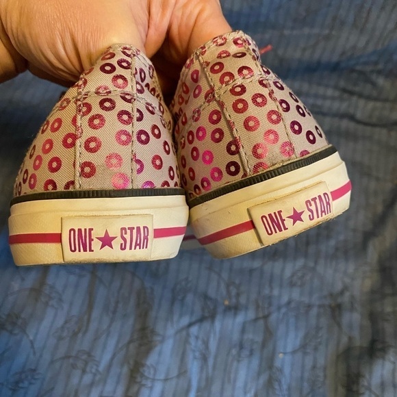 Converse one star metallic polka dot sneakers junior 6 womens 7 - Picture 3 of 7